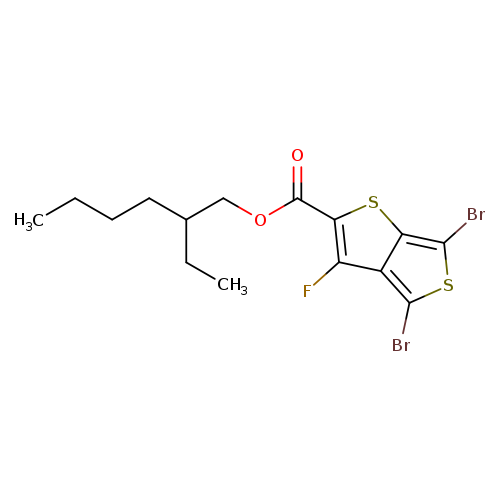 CCCCC(COC(=O)c1sc2c(c1F)c(sc2Br)Br)CC