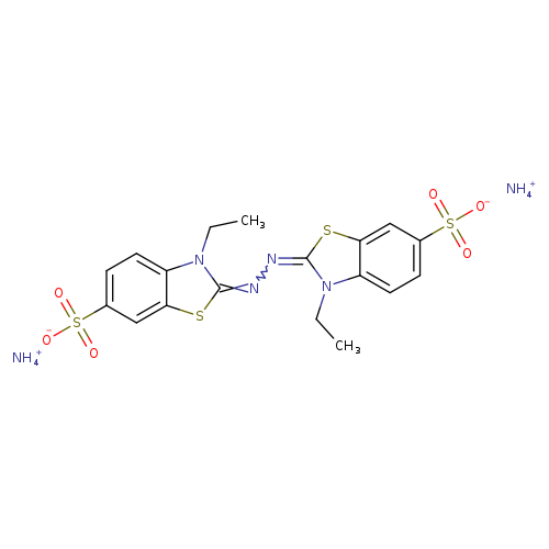 CCn1c(=NN=c2sc3c(n2CC)ccc(c3)S(=O)(=O)[O-])sc2c1ccc(c2)S(=O)(=O)[O-].[NH4+].[NH4+]