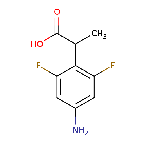 OC(=O)C(c1c(F)cc(cc1F)N)C