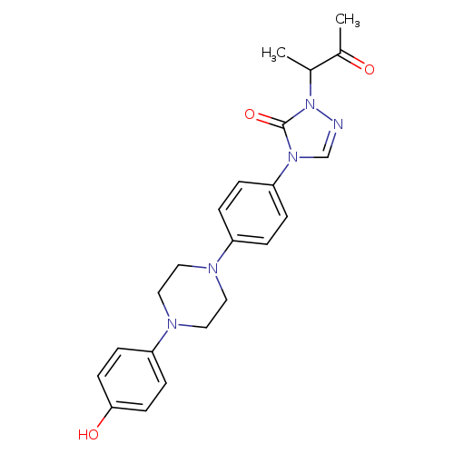 CC(n1ncn(c1=O)c1ccc(cc1)N1CCN(CC1)c1ccc(cc1)O)C(=O)C