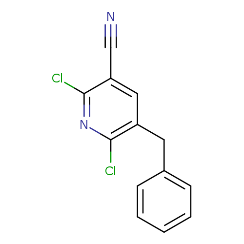 N#Cc1cc(Cc2ccccc2)c(nc1Cl)Cl