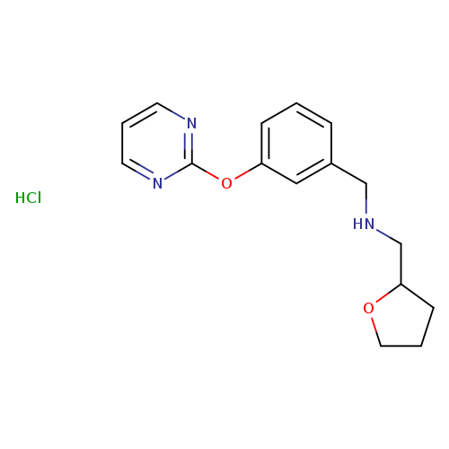 C1COC(C1)CNCc1cccc(c1)Oc1ncccn1.Cl