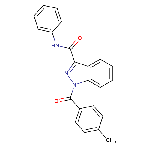 Cc1ccc(cc1)C(=O)n1nc(c2c1cccc2)C(=O)Nc1ccccc1