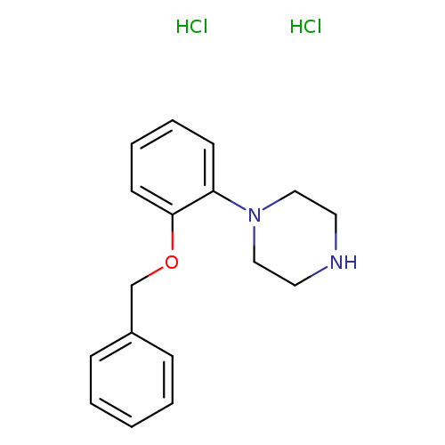 N1CCN(CC1)c1ccccc1OCc1ccccc1.Cl.Cl