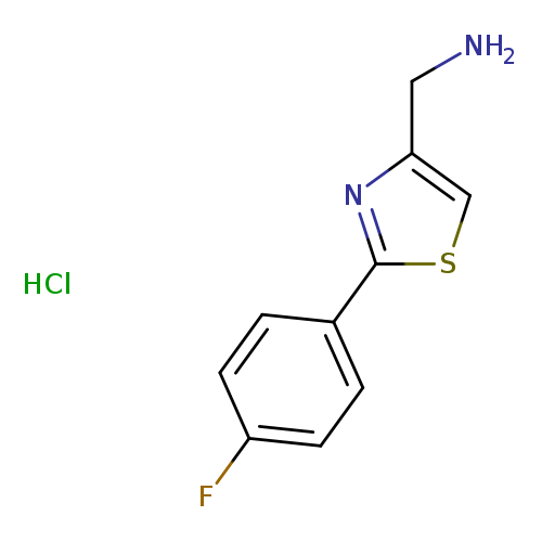 NCc1csc(n1)c1ccc(cc1)F.Cl