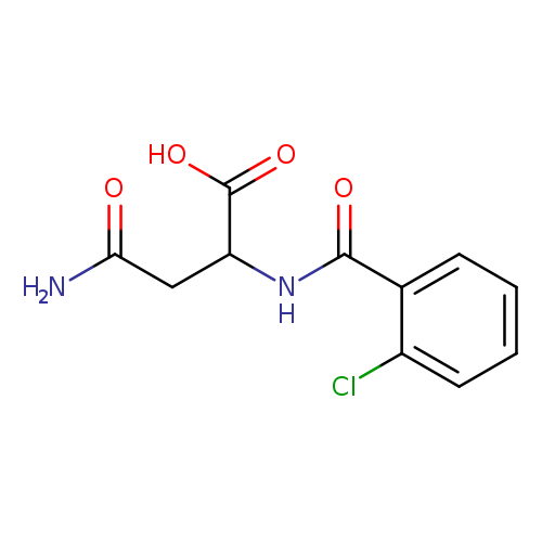 NC(=O)CC(C(=O)O)NC(=O)c1ccccc1Cl