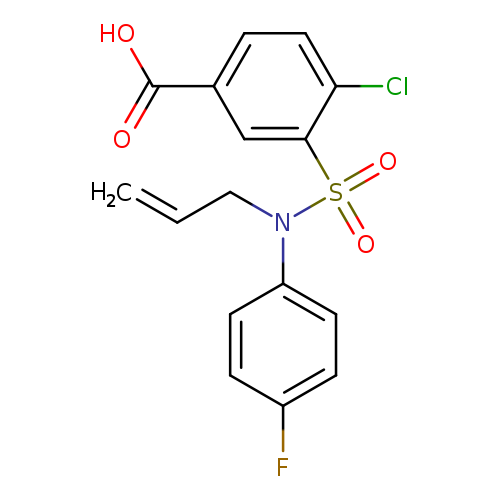 C=CCN(S(=O)(=O)c1cc(ccc1Cl)C(=O)O)c1ccc(cc1)F