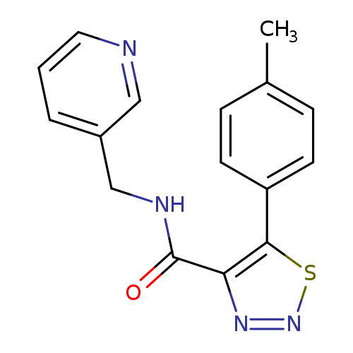 Cc1ccc(cc1)c1snnc1C(=O)NCc1cccnc1