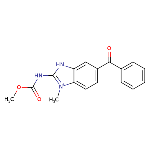 COC(=O)Nc1[nH]c2c([n+]1C)ccc(c2)C(=O)c1ccccc1