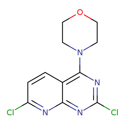 Clc1ccc2c(n1)nc(nc2N1CCOCC1)Cl