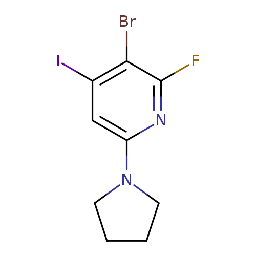 Brc1c(I)cc(nc1F)N1CCCC1