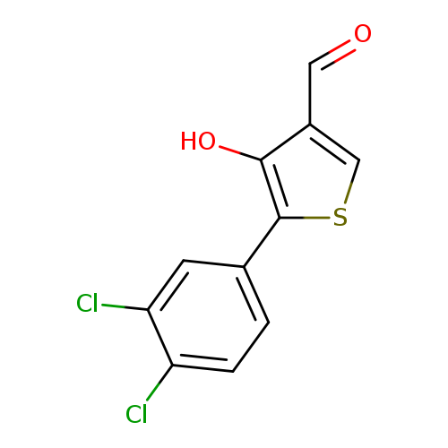 O=Cc1csc(c1O)c1ccc(c(c1)Cl)Cl
