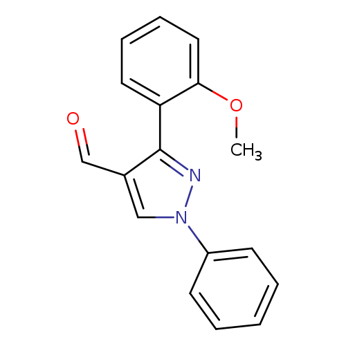 O=Cc1cn(nc1c1ccccc1OC)c1ccccc1