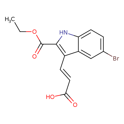 CCOC(=O)c1[nH]c2c(c1/C=C/C(=O)O)cc(cc2)Br