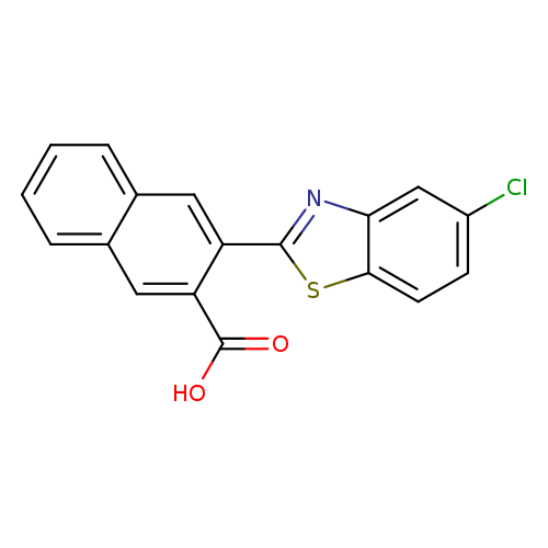 Clc1ccc2c(c1)nc(s2)c1cc2ccccc2cc1C(=O)O