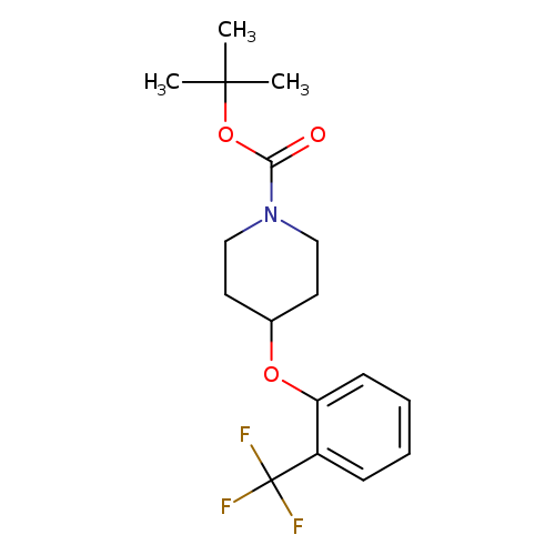 O=C(N1CCC(CC1)Oc1ccccc1C(F)(F)F)OC(C)(C)C