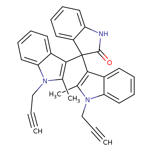 C#CCn1c(C)c(c2c1cccc2)C1(C(=O)Nc2c1cccc2)c1c(C)n(c2c1cccc2)CC#C