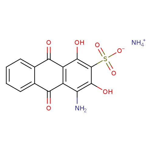O=C1c2ccccc2C(=O)c2c1c(O)c(c(c2N)O)S(=O)(=O)[O-].[NH4+]