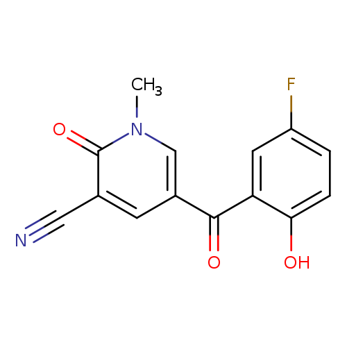 N#Cc1cc(cn(c1=O)C)C(=O)c1cc(F)ccc1O
