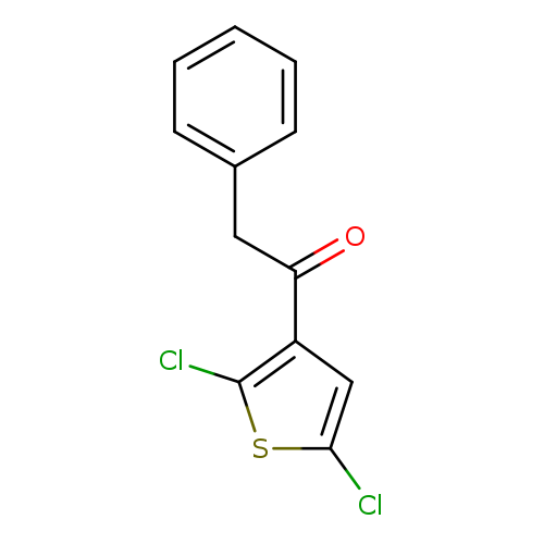 Clc1sc(c(c1)C(=O)Cc1ccccc1)Cl
