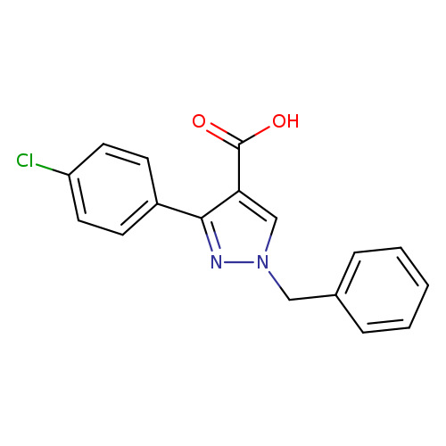 Clc1ccc(cc1)c1nn(cc1C(=O)O)Cc1ccccc1