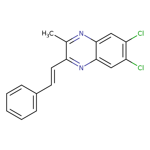 Cc1nc2cc(Cl)c(cc2nc1/C=C/c1ccccc1)Cl