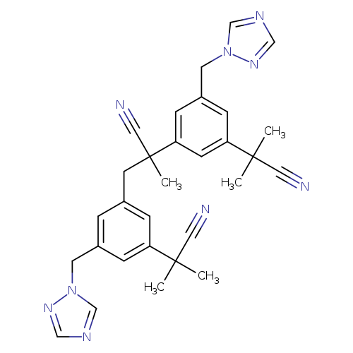N#CC(c1cc(Cn2cncn2)cc(c1)C(C#N)(C)C)(Cc1cc(Cn2cncn2)cc(c1)C(C#N)(C)C)C