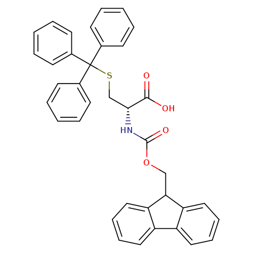 O=C(N[C@@H](C(=O)O)CSC(c1ccccc1)(c1ccccc1)c1ccccc1)OCC1c2ccccc2c2c1cccc2