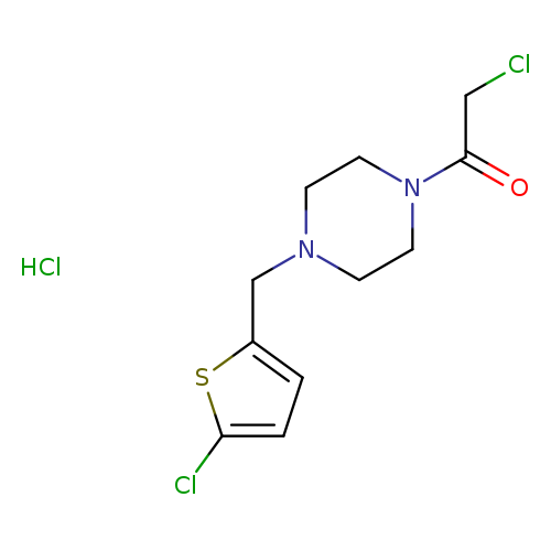 ClCC(=O)N1CCN(CC1)Cc1ccc(s1)Cl.Cl