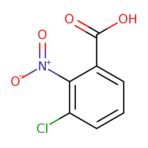 [O-][N+](=O)c1c(Cl)cccc1C(=O)O