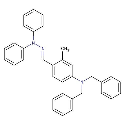 Cc1cc(ccc1/C=N/N(c1ccccc1)c1ccccc1)N(Cc1ccccc1)Cc1ccccc1