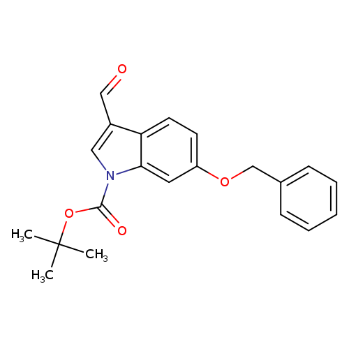 O=Cc1cn(c2c1ccc(c2)OCc1ccccc1)C(=O)OC(C)(C)C