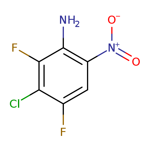 Fc1cc([N+](=O)[O-])c(c(c1Cl)F)N