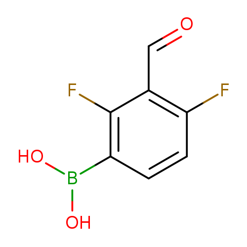 O=Cc1c(F)ccc(c1F)B(O)O