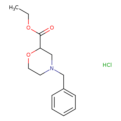 CCOC(=O)C1OCCN(C1)Cc1ccccc1.Cl