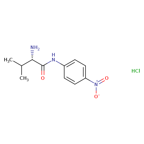 N[C@H](C(=O)Nc1ccc(cc1)[N+](=O)[O-])C(C)C.Cl