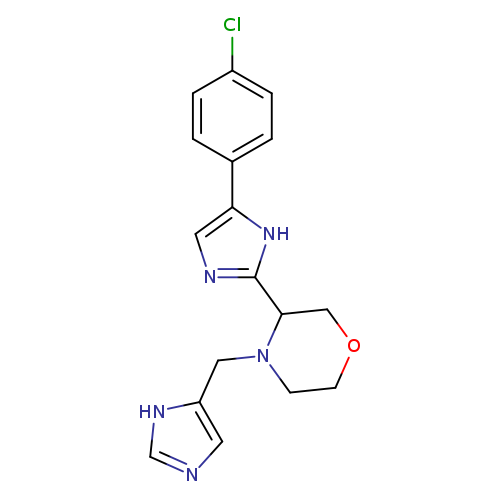 Clc1ccc(cc1)c1cnc([nH]1)C1COCCN1Cc1[nH]cnc1