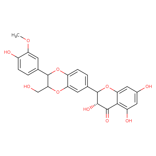 OCC1Oc2cc(ccc2OC1c1ccc(c(c1)OC)O)C1Oc2cc(O)cc(c2C(=O)[C@@H]1O)O