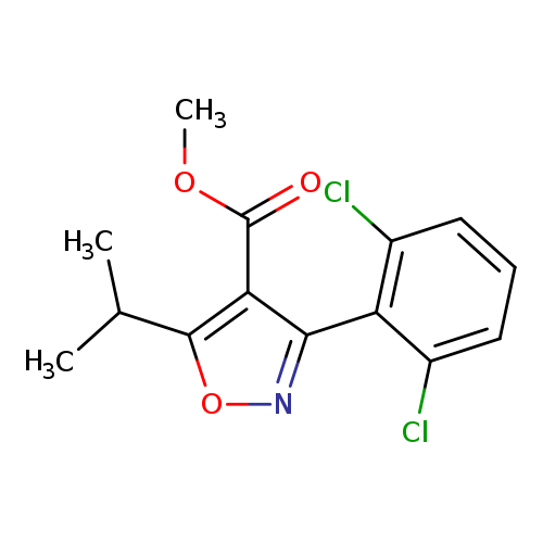 COC(=O)c1c(onc1c1c(Cl)cccc1Cl)C(C)C