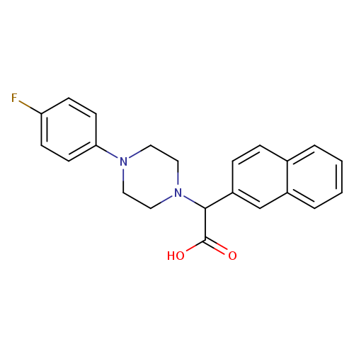 OC(=O)C(c1ccc2c(c1)cccc2)N1CCN(CC1)c1ccc(cc1)F
