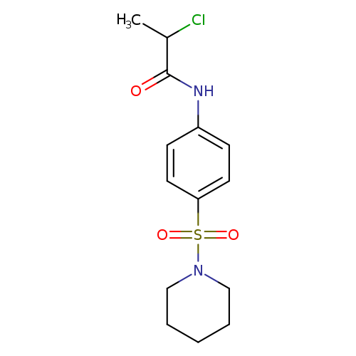 CC(C(=O)Nc1ccc(cc1)S(=O)(=O)N1CCCCC1)Cl