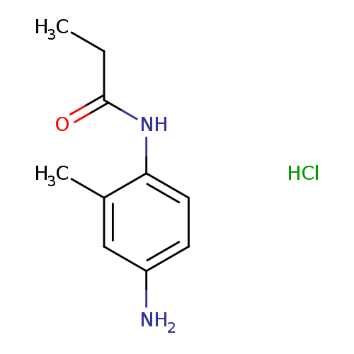 CCC(=O)Nc1ccc(cc1C)N.Cl