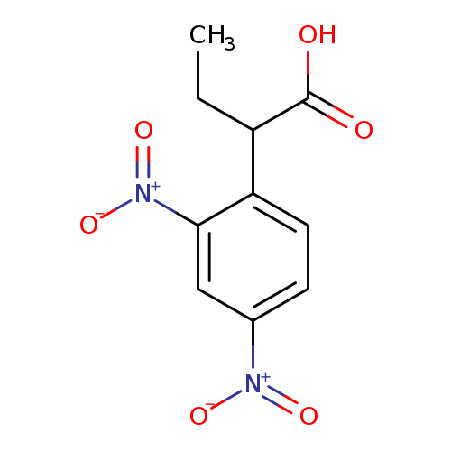 CCC(c1ccc(cc1[N+](=O)[O-])[N+](=O)[O-])C(=O)O