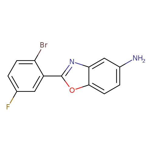 Nc1ccc2c(c1)nc(o2)c1cc(F)ccc1Br