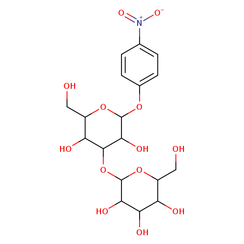 OCC1OC(Oc2ccc(cc2)[N+](=O)[O-])C(C(C1O)OC1OC(CO)C(C(C1O)O)O)O