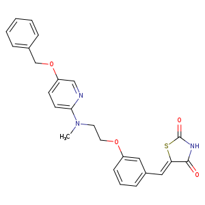 O=C1NC(=O)/C(=C/c2cccc(c2)OCCN(c2ccc(cn2)OCc2ccccc2)C)/S1