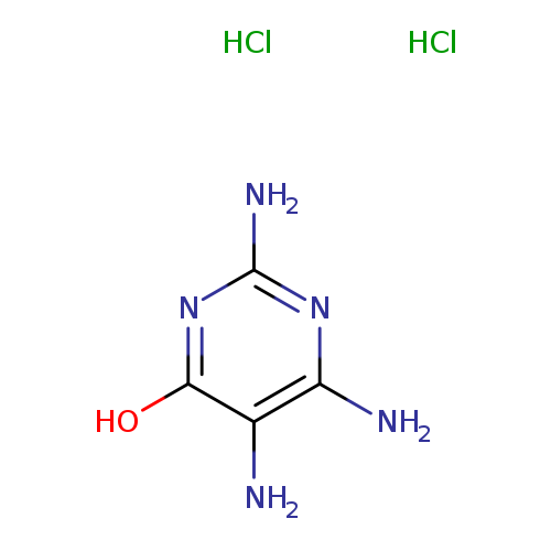 Nc1nc(N)c(c(n1)O)N.Cl.Cl