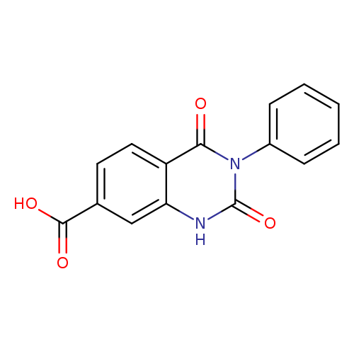 OC(=O)c1ccc2c(c1)[nH]c(=O)n(c2=O)c1ccccc1