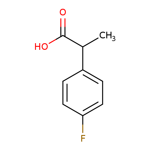 CC(c1ccc(cc1)F)C(=O)O