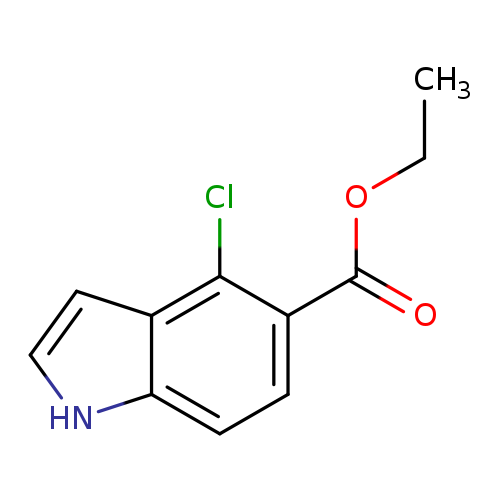 CCOC(=O)c1ccc2c(c1Cl)cc[nH]2